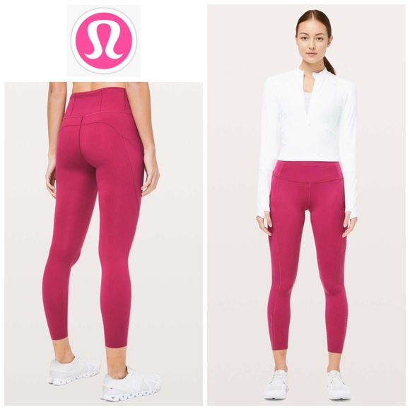 Lululemon Sz 4 Fast & Free 7/8 Tight II *Nulux 25" in Violet Red (dark hot pink) - Picture 15 of 16